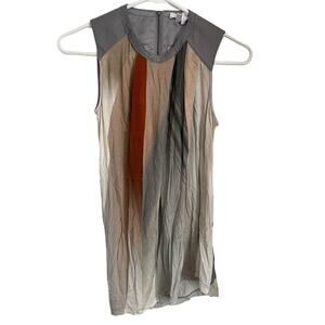 EUC Authentic Helmut Lang Blouse Sleeveless Top Leather Gray Size Petite XS